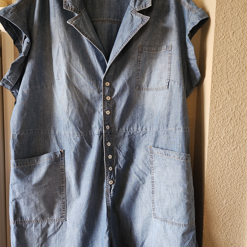 Eloquii Blue Denim Jumpsuit